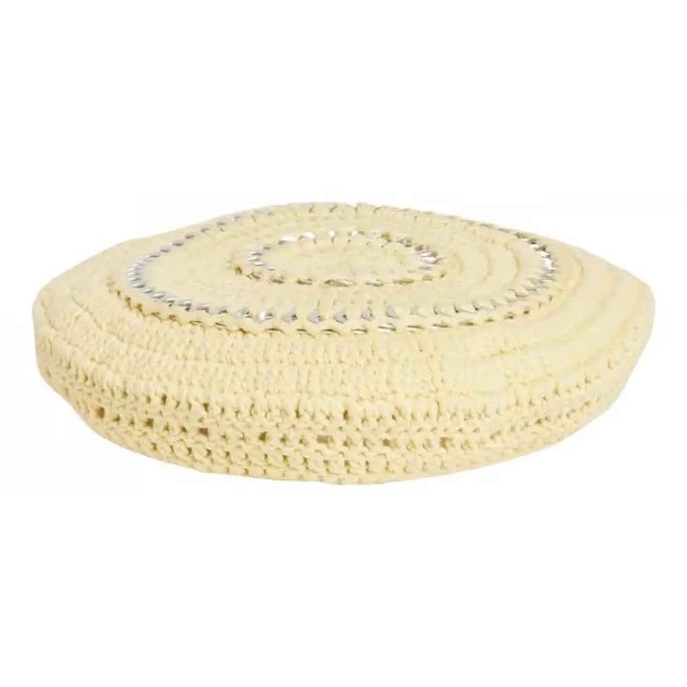 GANNI Crocheted Cotton Beret Ring Embellished One Size